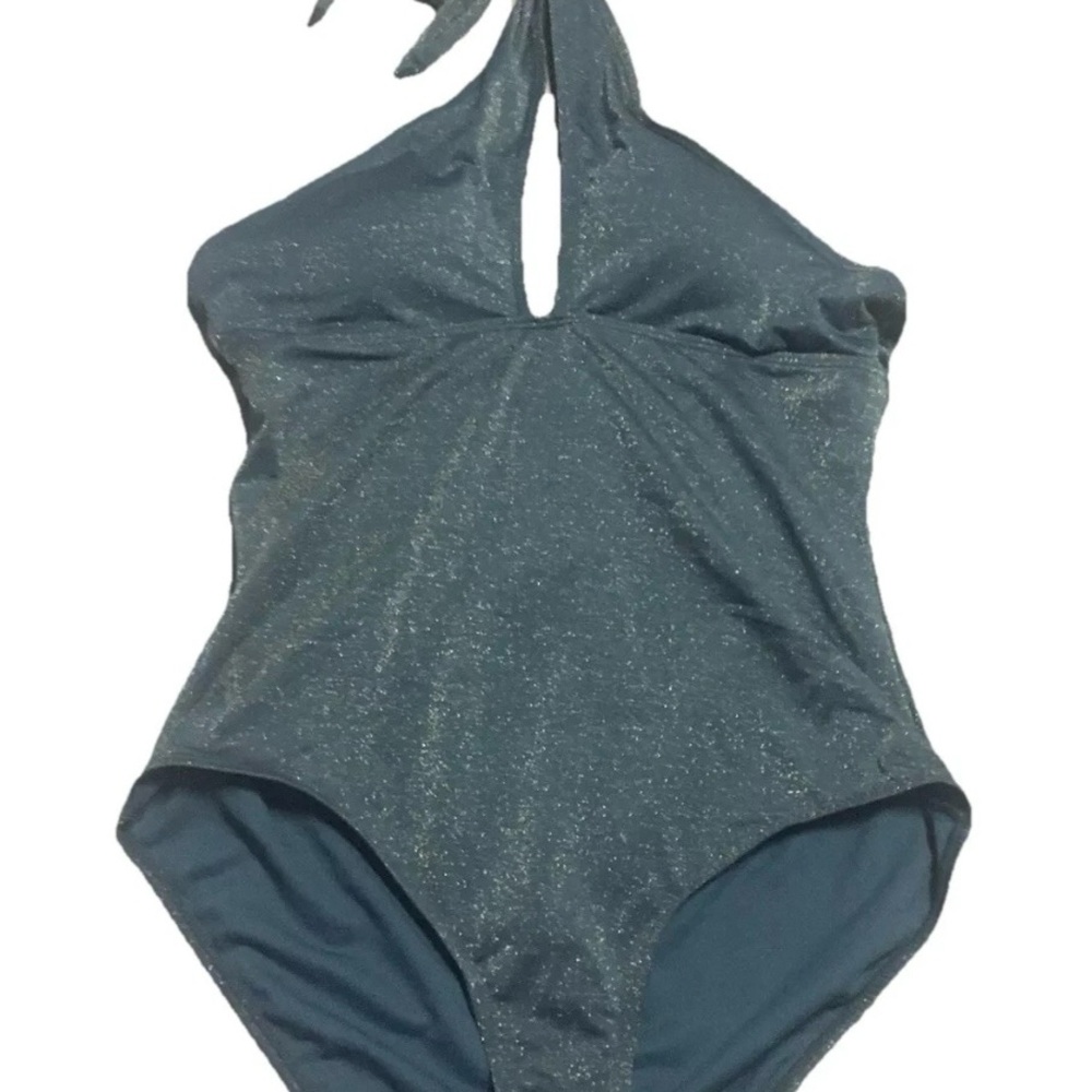 New ~ Jones New York ~ Swimsuit ~ Large ~ One Piece ~ Teal ~ With Shimmer ~ NWT